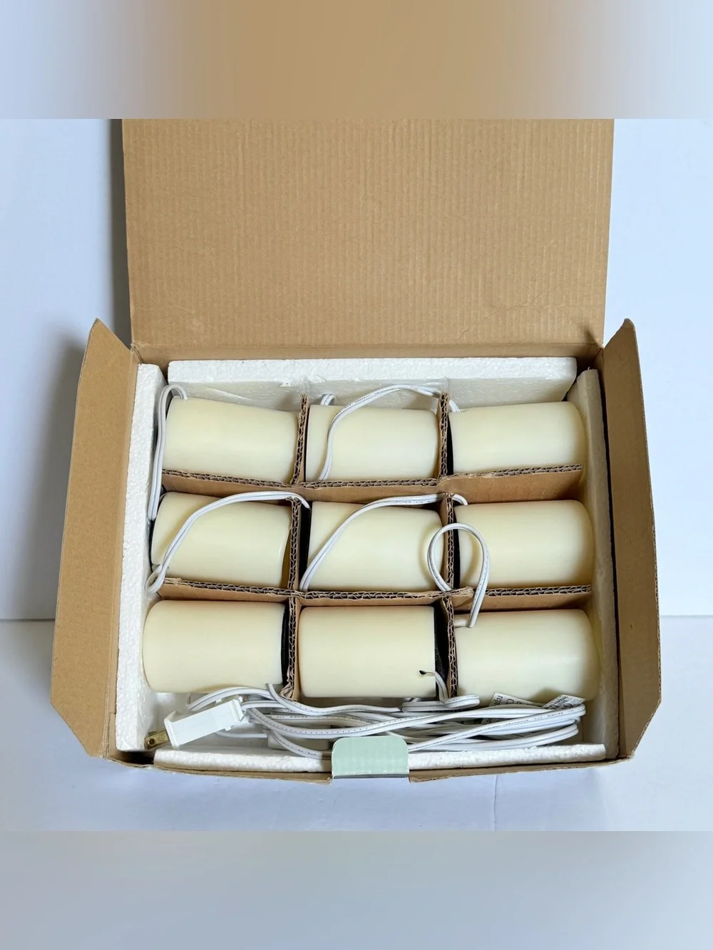 Restoration Hardware Flameless Votive String Lights 9 Pillars Christmas Holiday